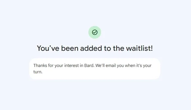 Sign up for Google Bard AI Waitlist