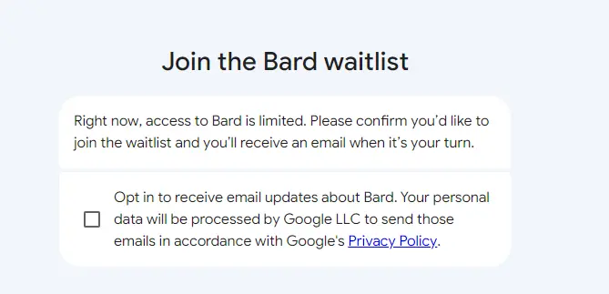 confirm bard.google.com signup