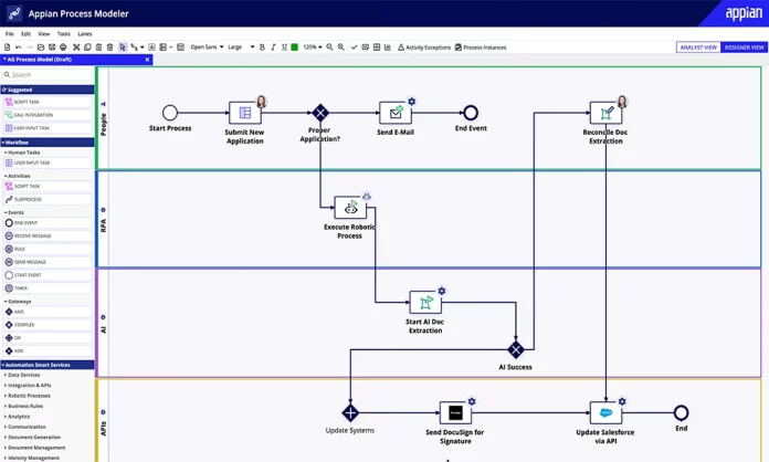 Screenshot of appean process automation