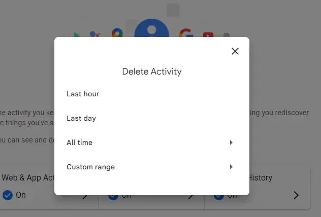 my google activity delete